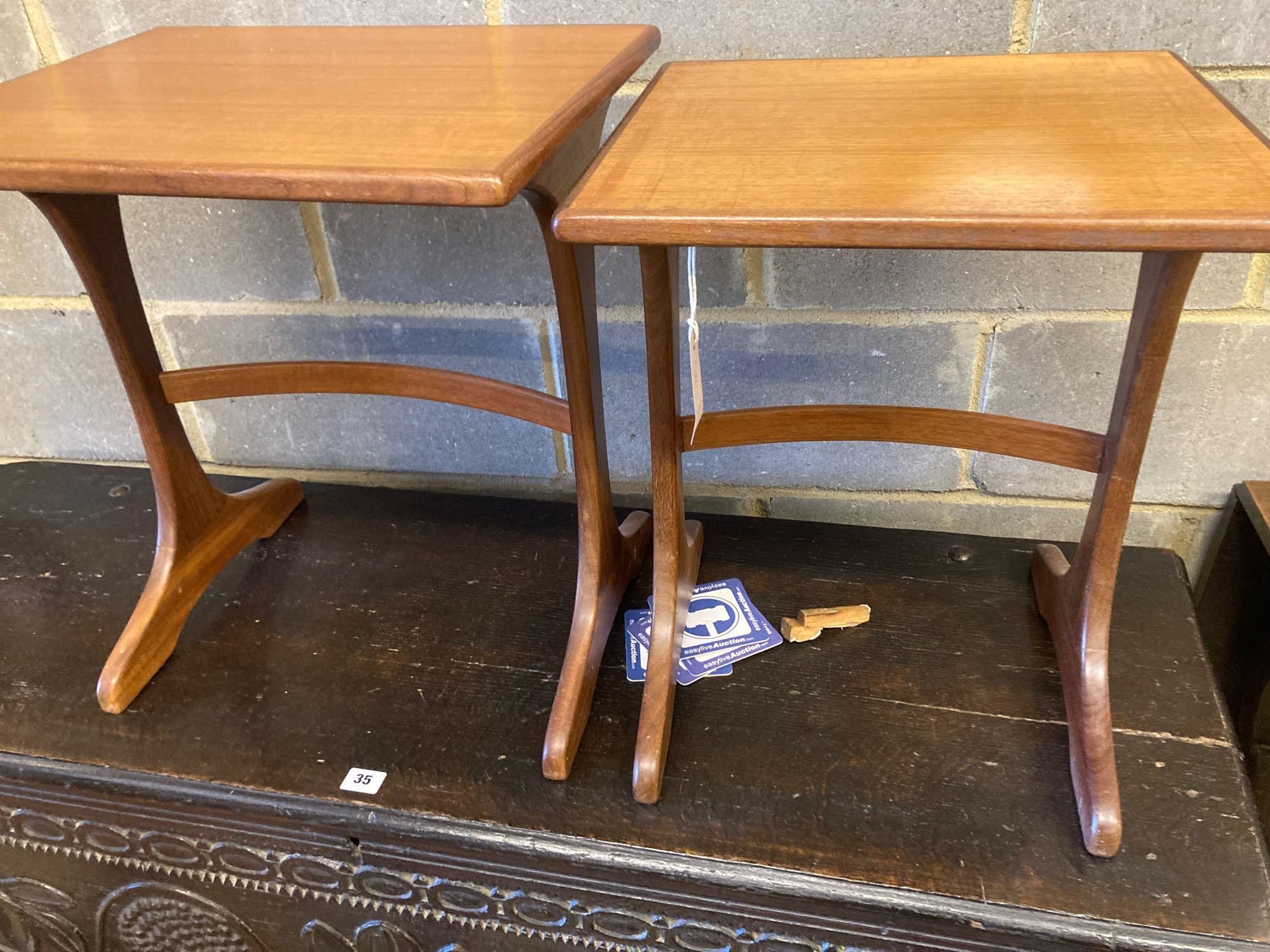 A nest of three G plan teak occasional tables, width 56cm